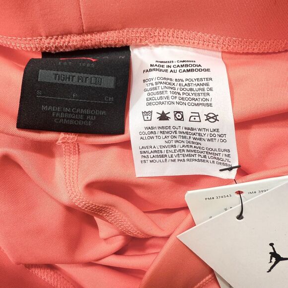 NIKE JORDAN Women's 7/8 Logo Tight Fit Leggings S Coral Active Gym Basketball A4 - Picture 6 of 6